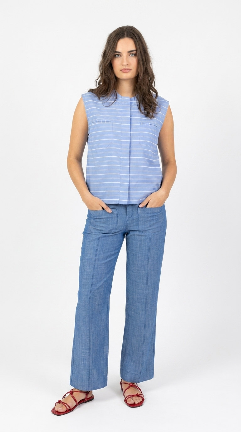 BLUE PINSTRIPE SHIRT