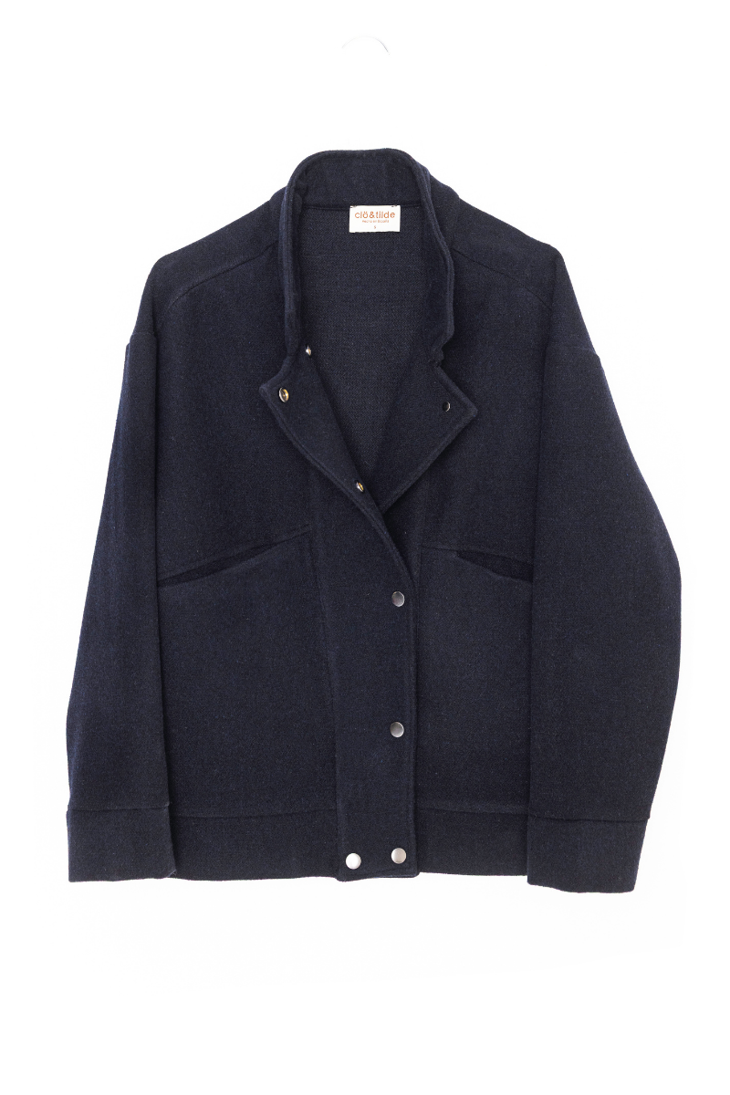 CAZADORA PEPA PAÑO AZUL