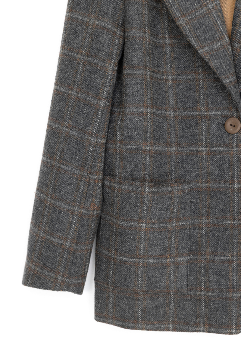 AMERICANA SASTRE GRIS CUADRO MARRON