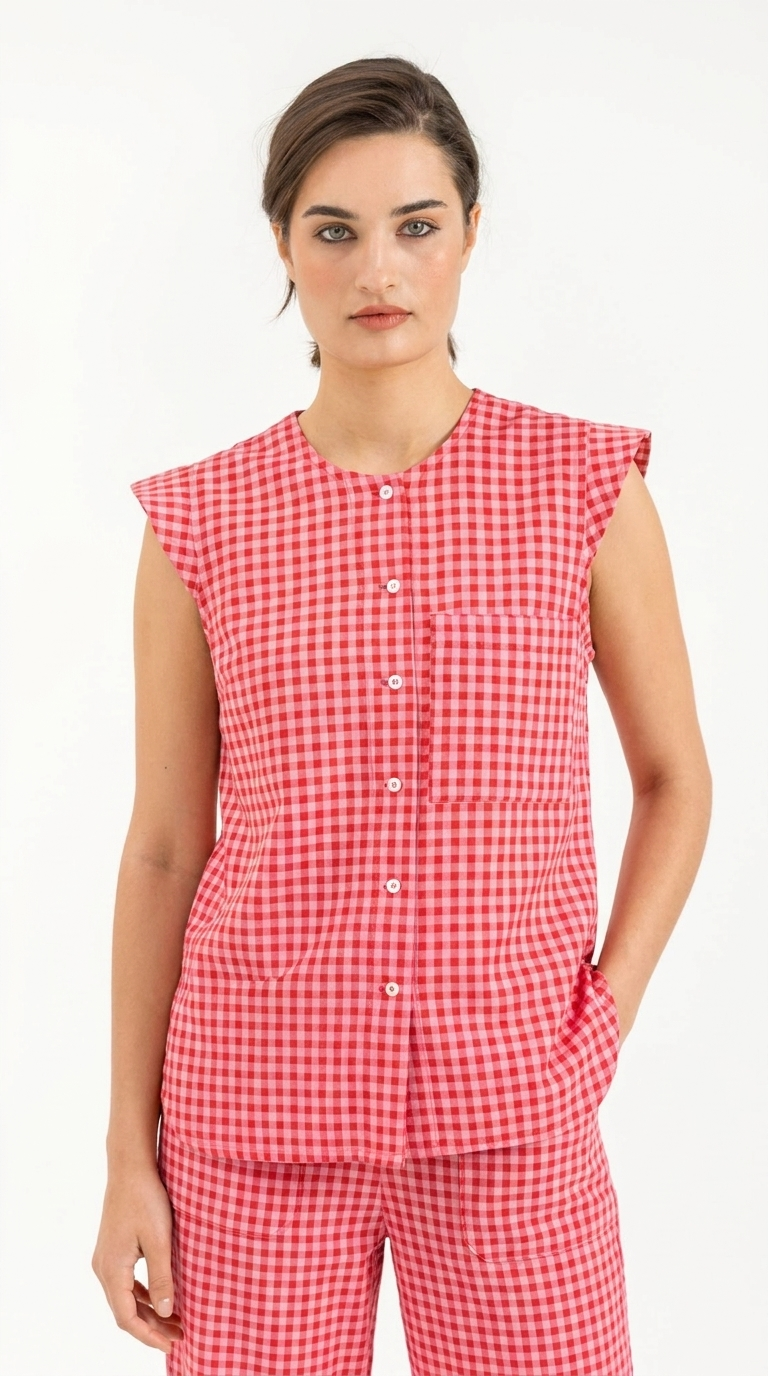 FUCHSIA GINGHAM SHIRT