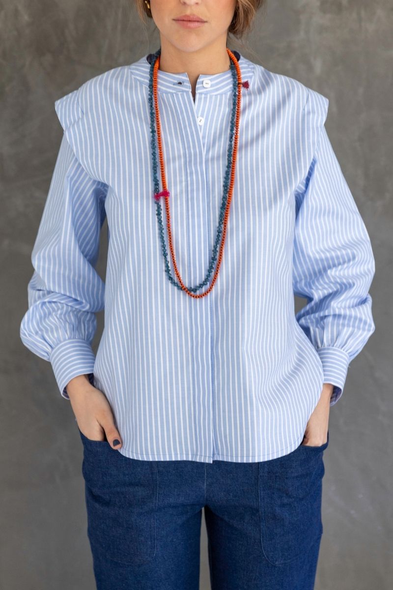CAMISA LUGO RAYAS AZULES