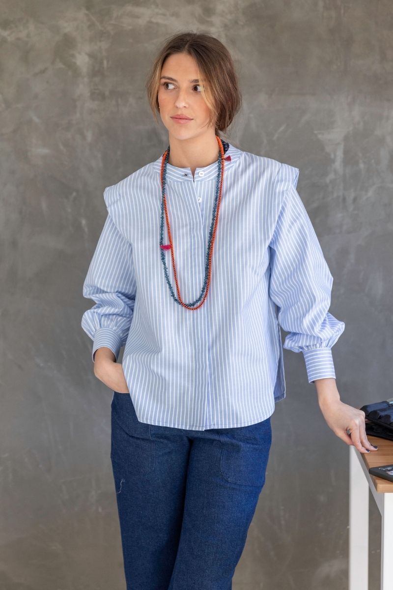CAMISA LUGO RAYAS AZULES