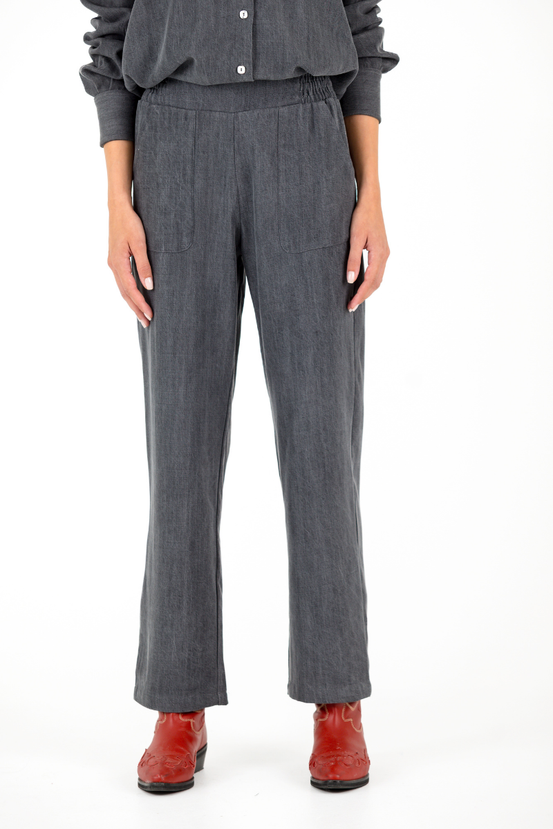 PANTALON PUNZOA TENCEL GRIS