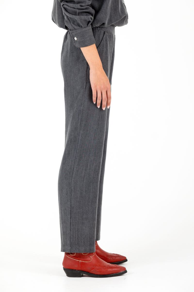PANTALON PUNZOA TENCEL GRIS