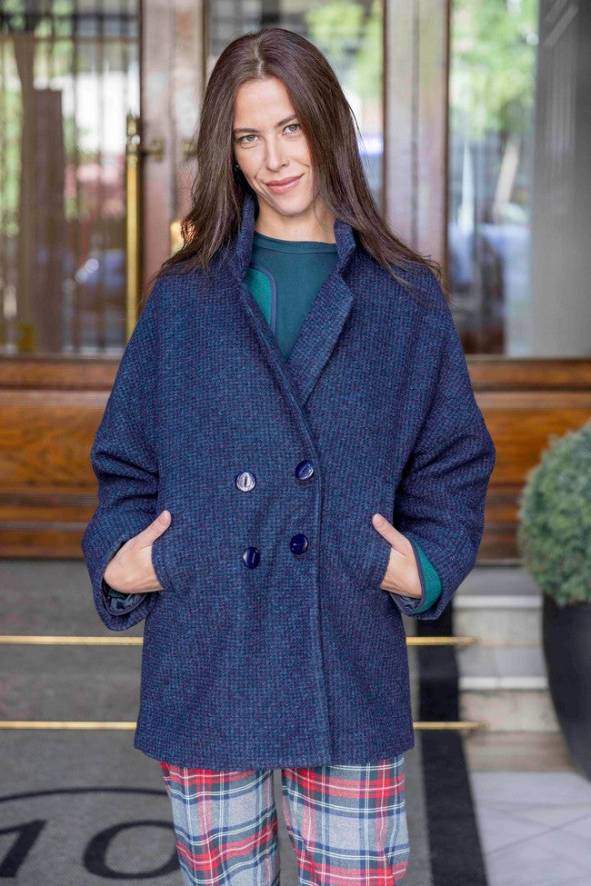CHAQUETON CUADRITO AZUL