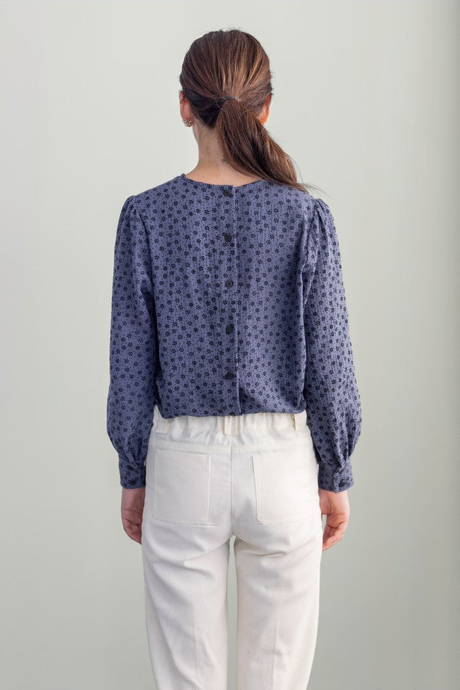 CAMISA GOLDEN FLOCADO FLORECITAS