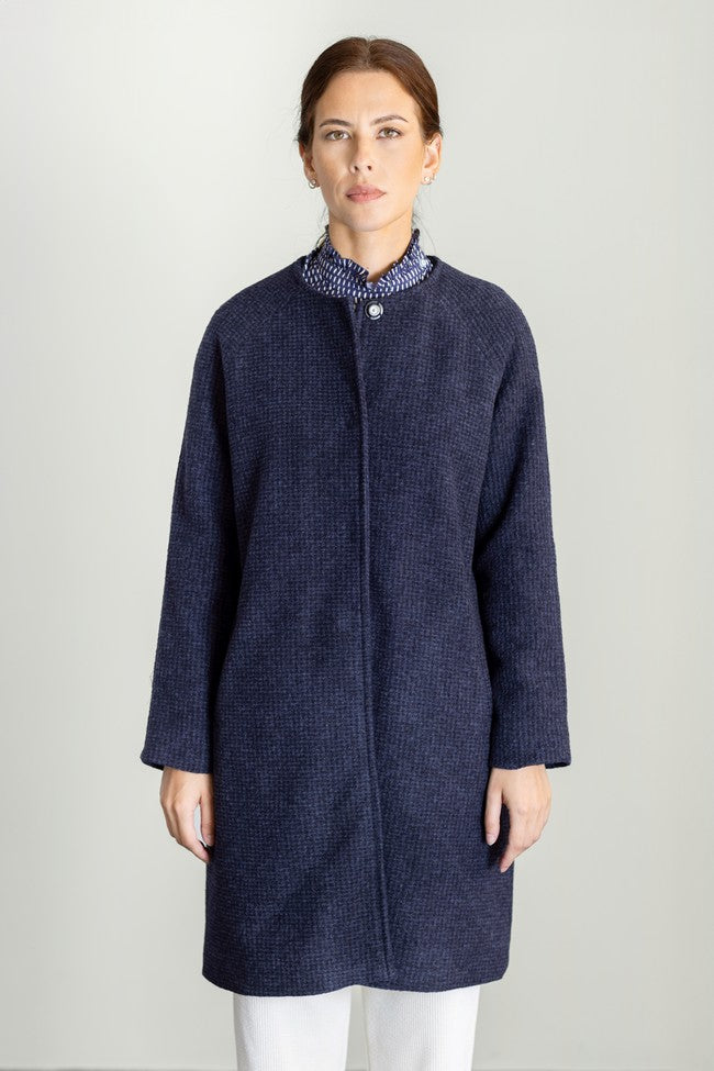 MANTEAU À CARREAUX BLEU