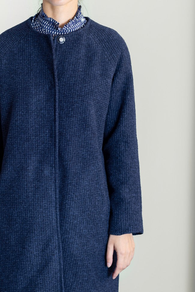 MANTEAU À CARREAUX BLEU