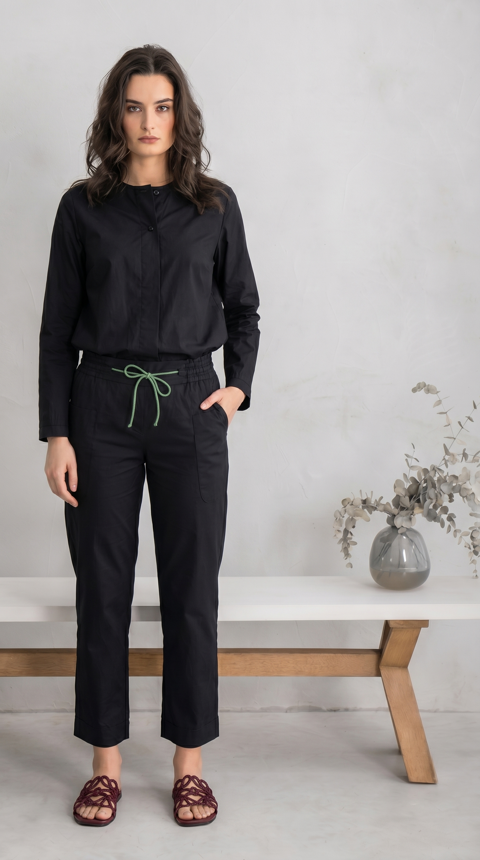 CAMISA NEGRA POPELIN
