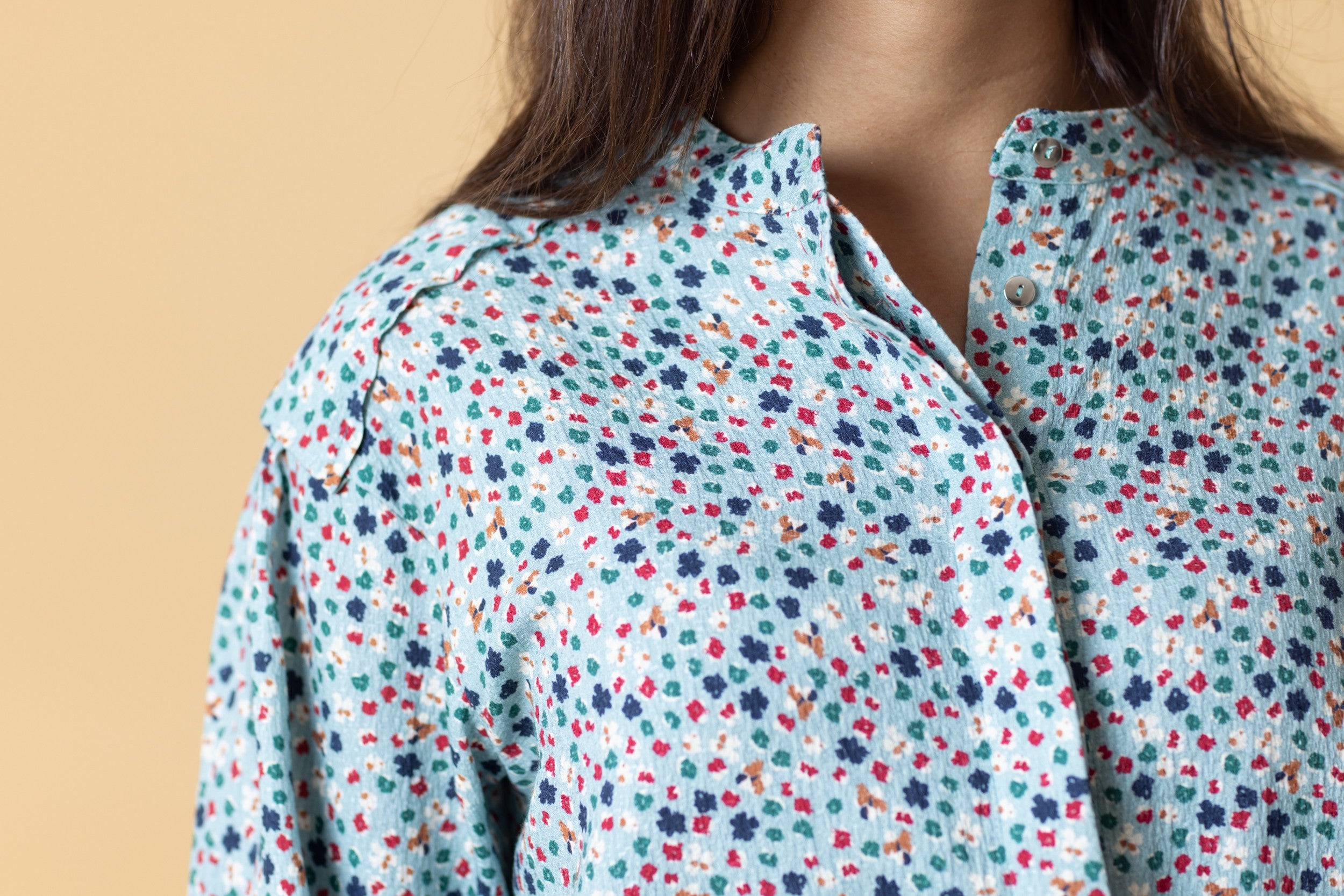 CAMISA ALICE FLORES TURQUESAS