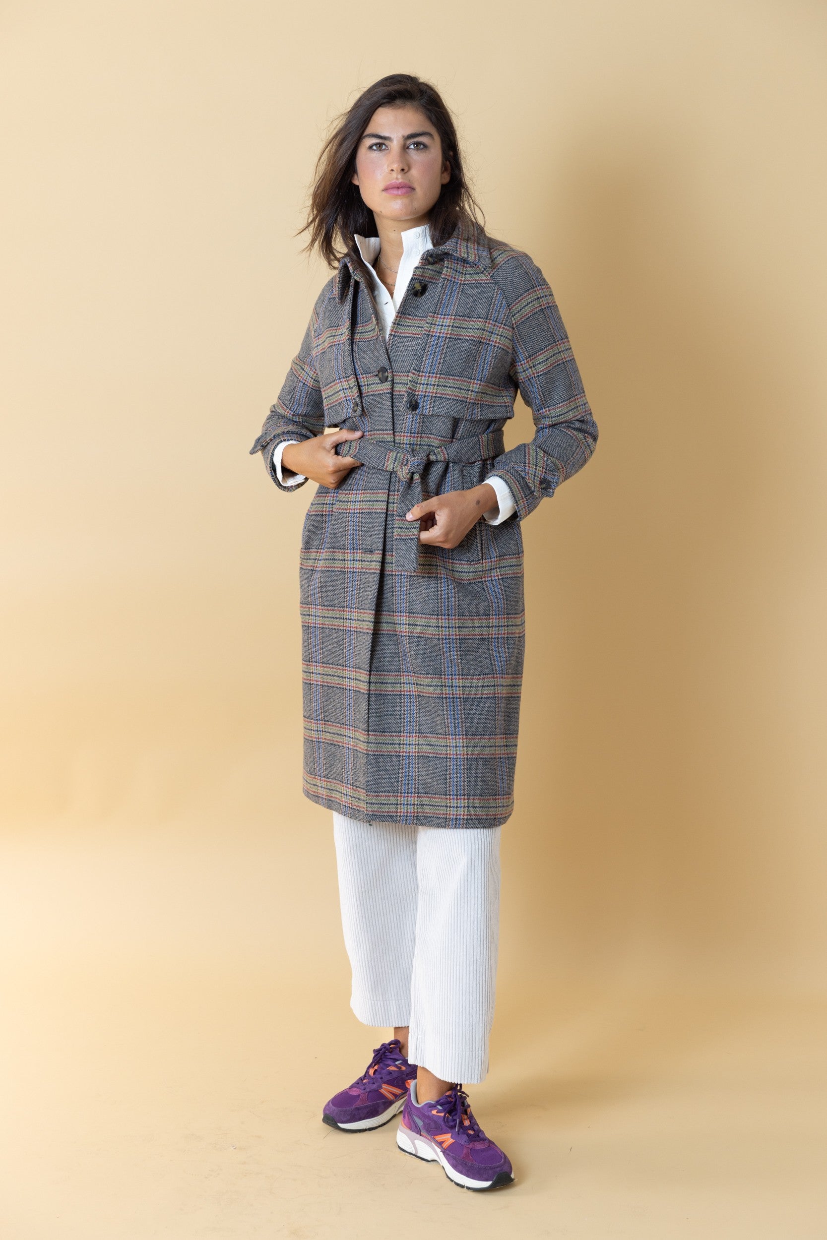 TRENCH CUADROS PATA DE GALLO