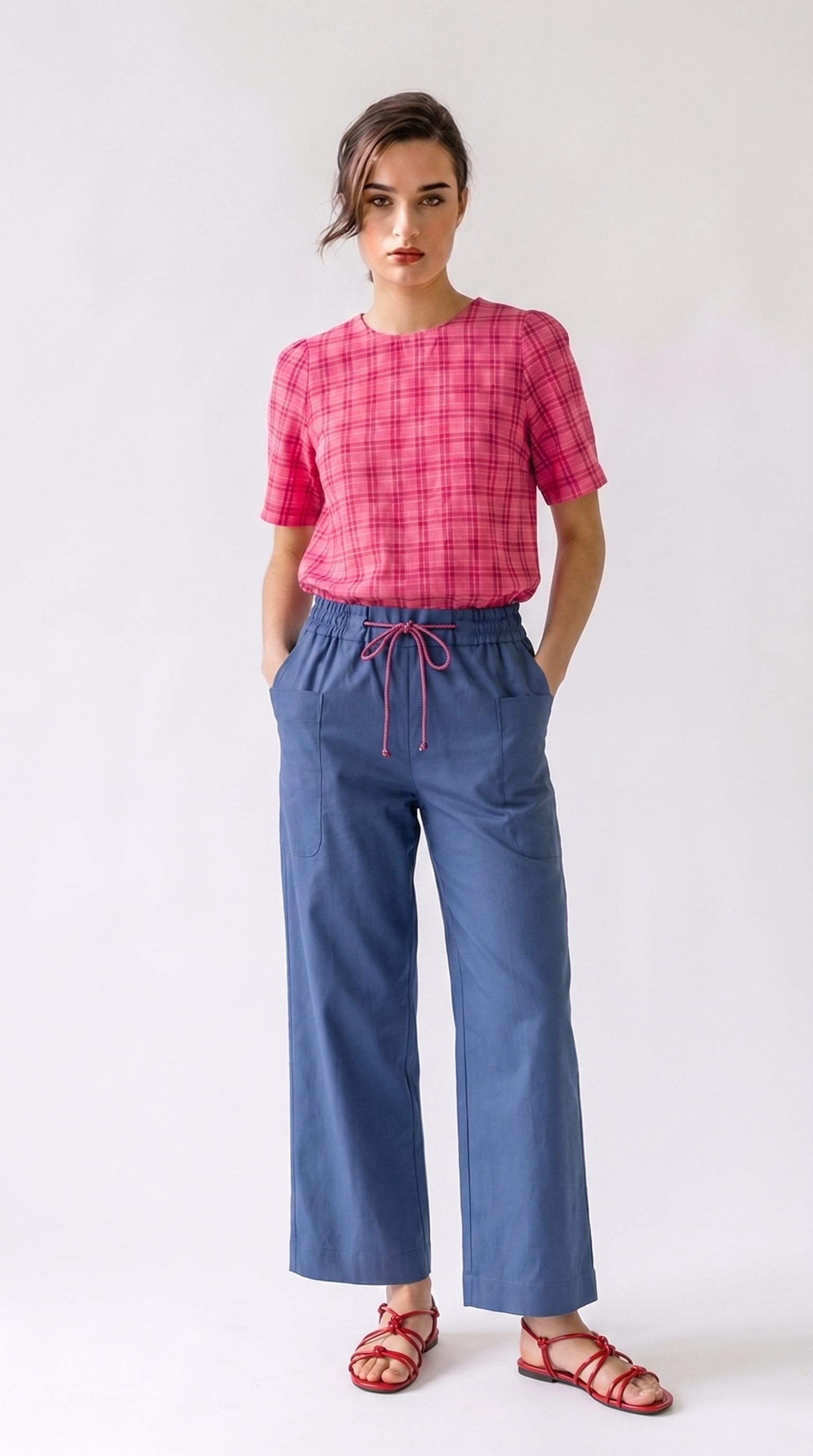MARIONET PLAID BLOUSE