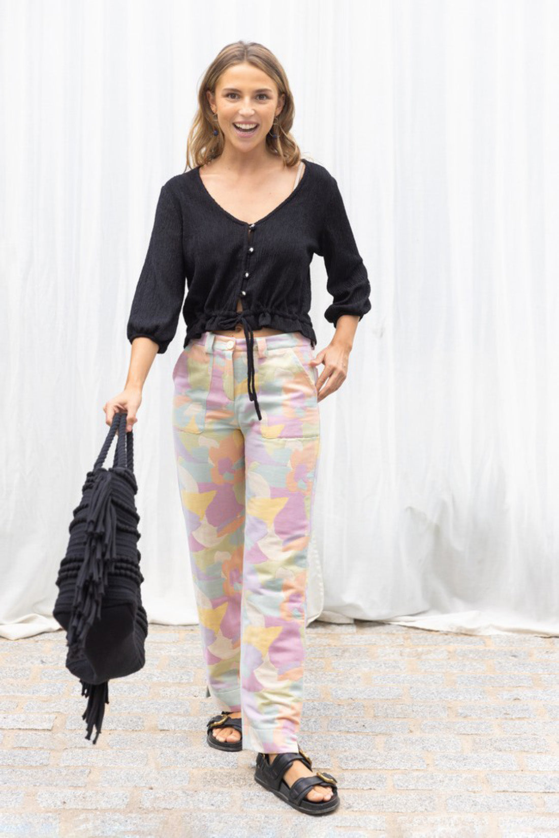 PANTALON ZOA LILA Y LIMON