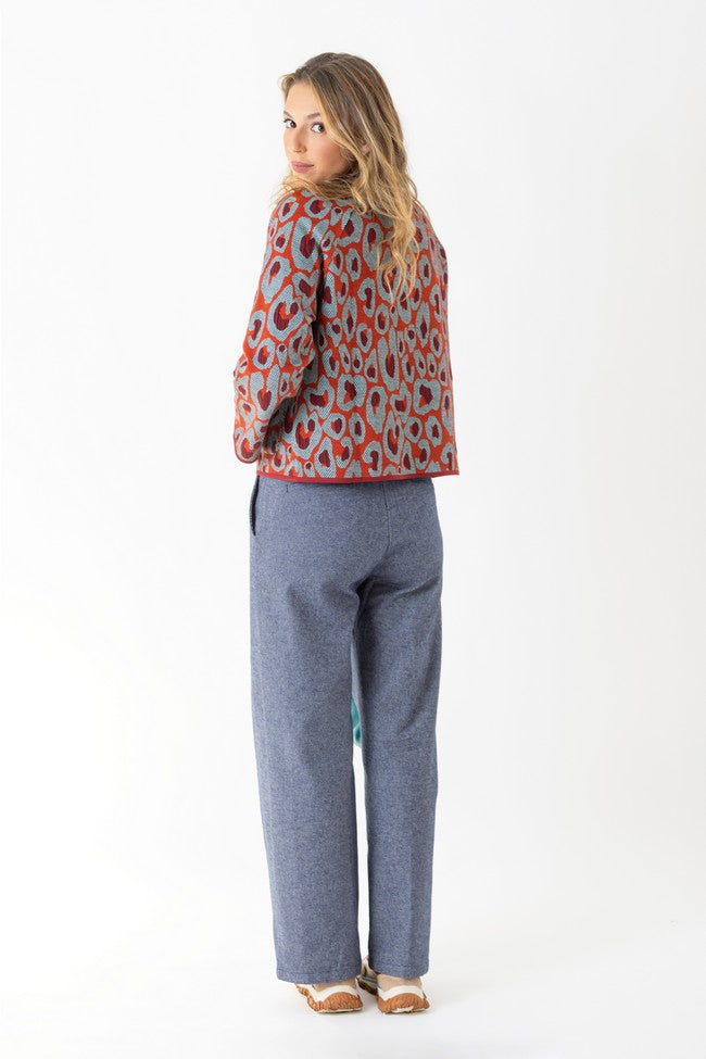 PANTALON PALAZO JASPEADO