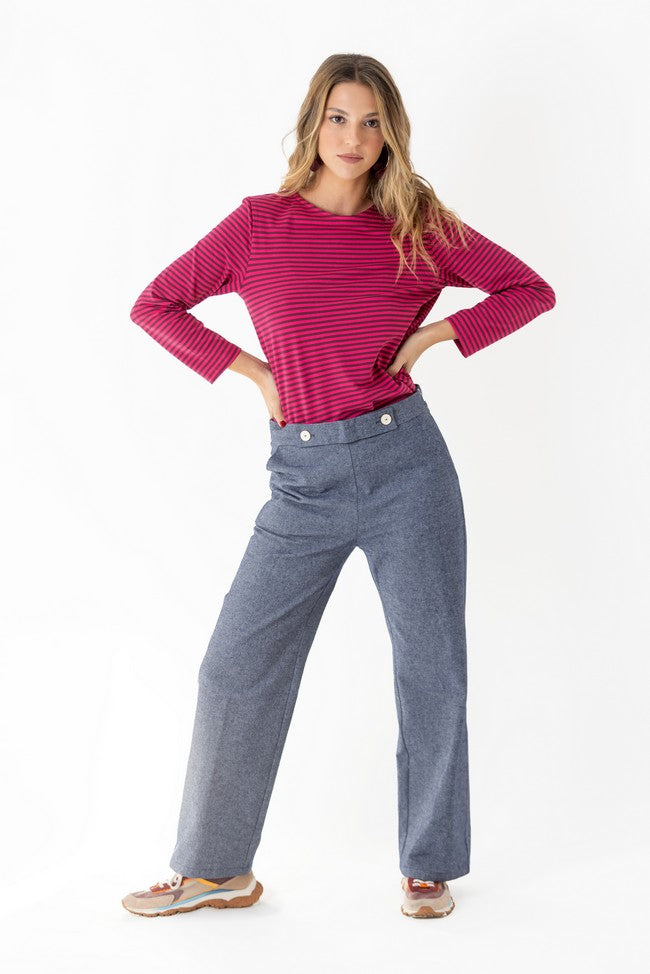 PANTALON PALAZO JASPEADO