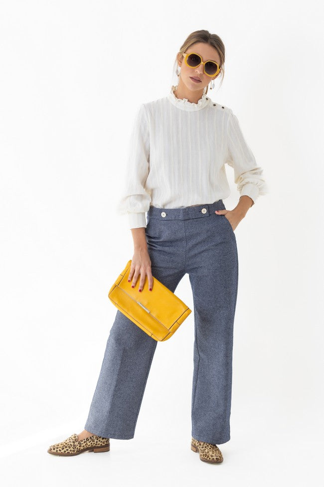PANTALON PALAZO JASPEADO