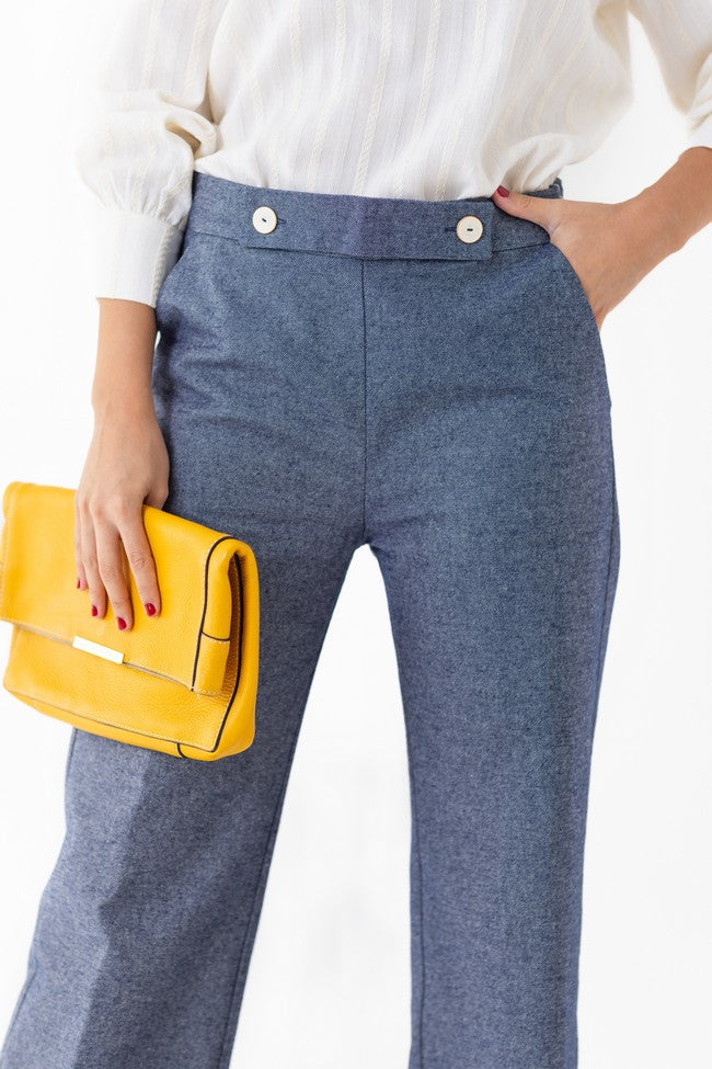 PANTALON PALAZO JASPEADO