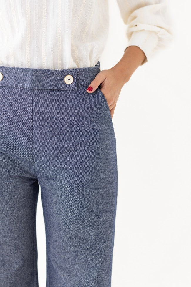 PANTALON PALAZO JASPEADO