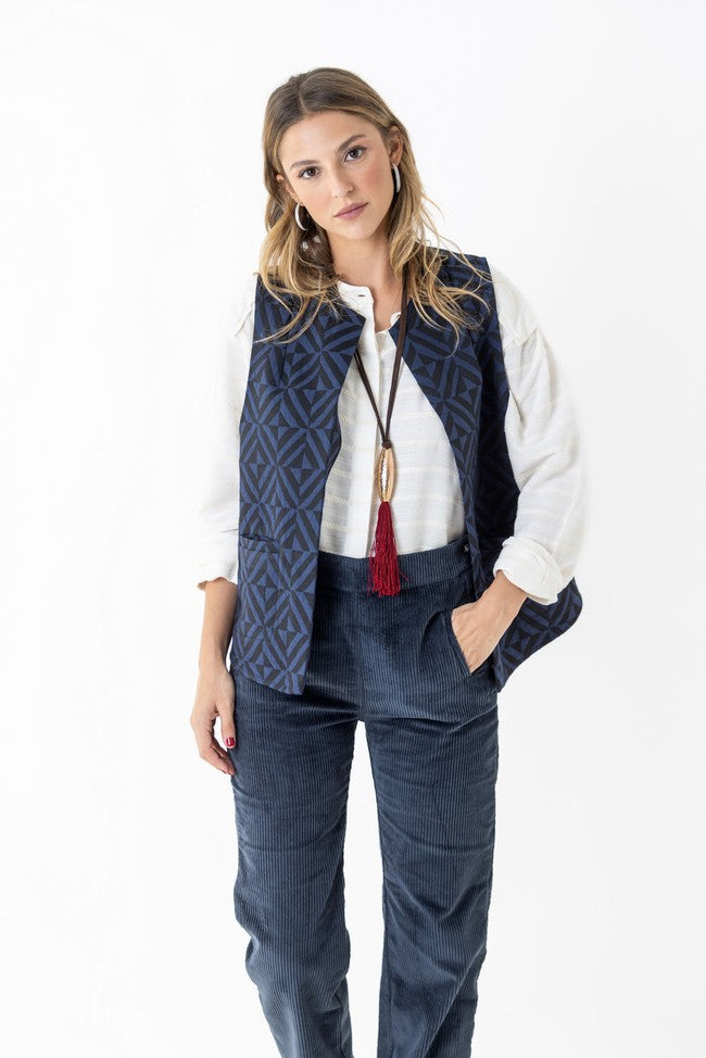 PANTALON MILAN PANA AZUL OSCURO