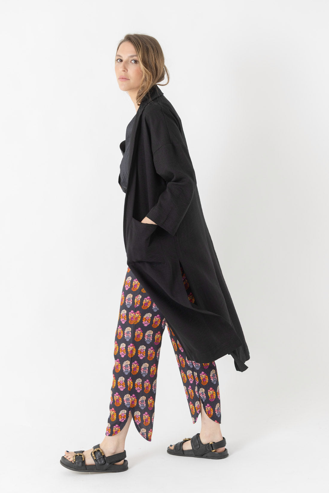 PANTALON NOIR EFFET RIDE