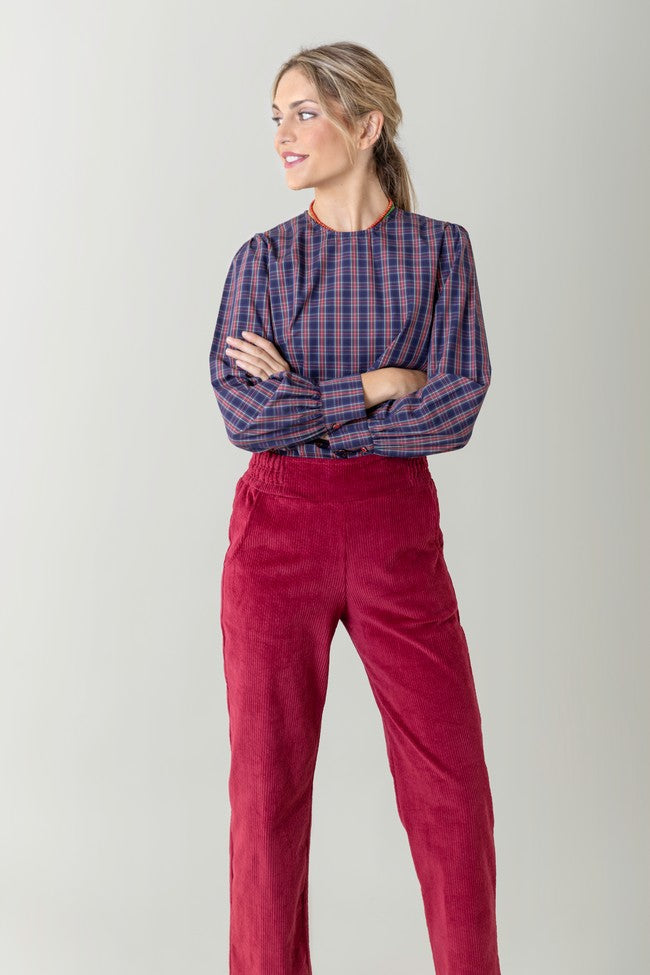 CHEMISE ÉCOSSAISE BLEUE DORÉE