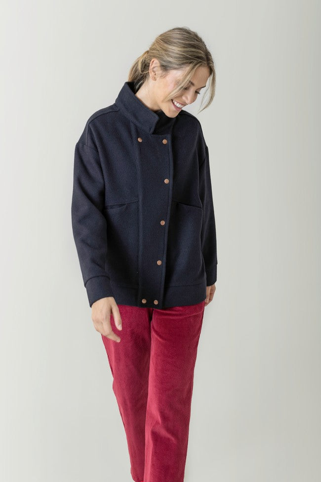 CAZADORA PEPA PAÑO AZUL