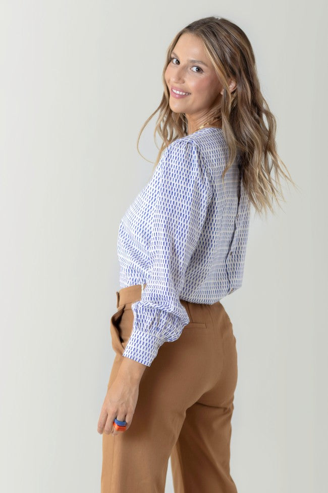 CAMISA GOLDEN  PINTITAS AZUL Y DORADO