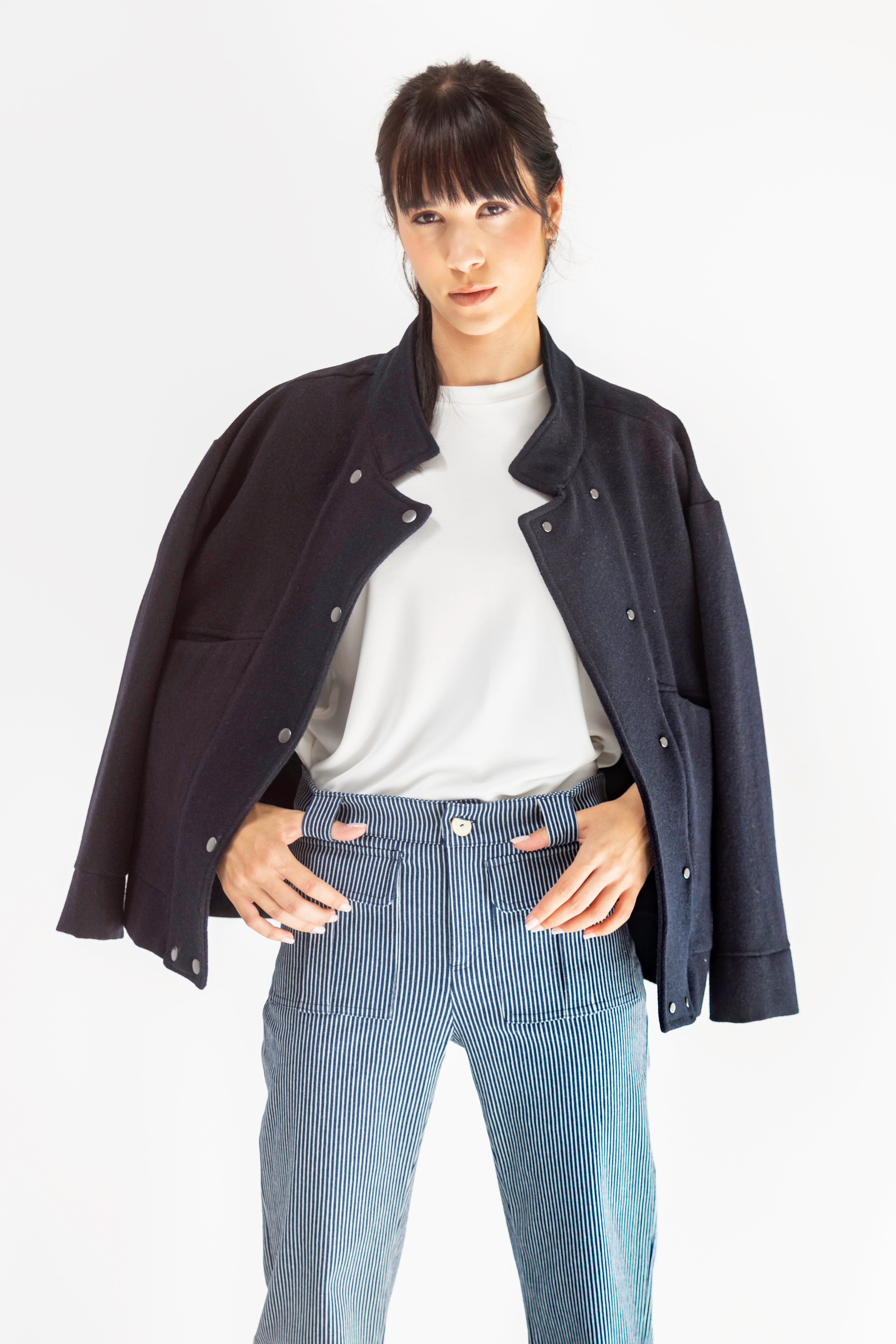 CAZADORA PEPA PAÑO AZUL