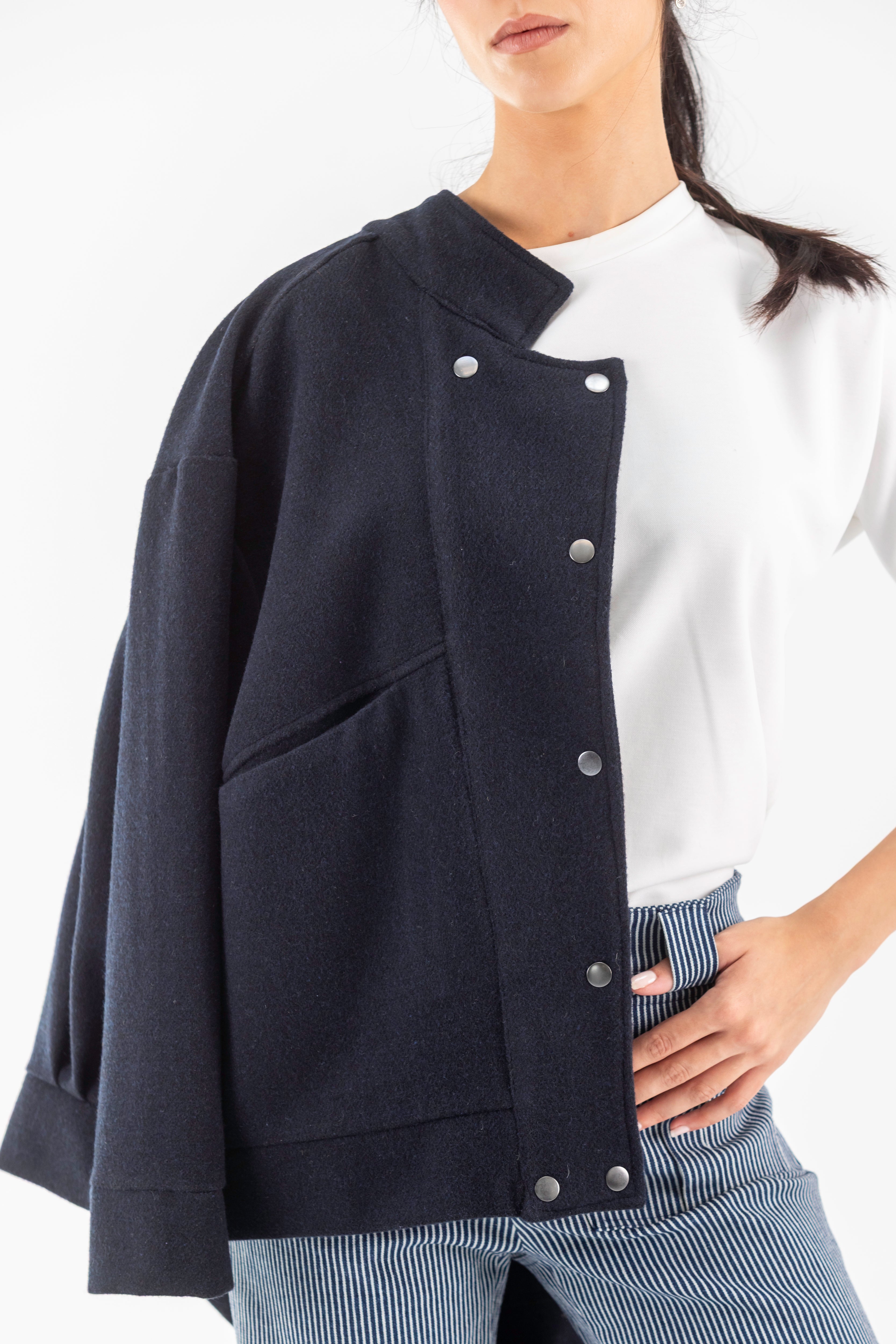 CAZADORA PEPA PAÑO AZUL