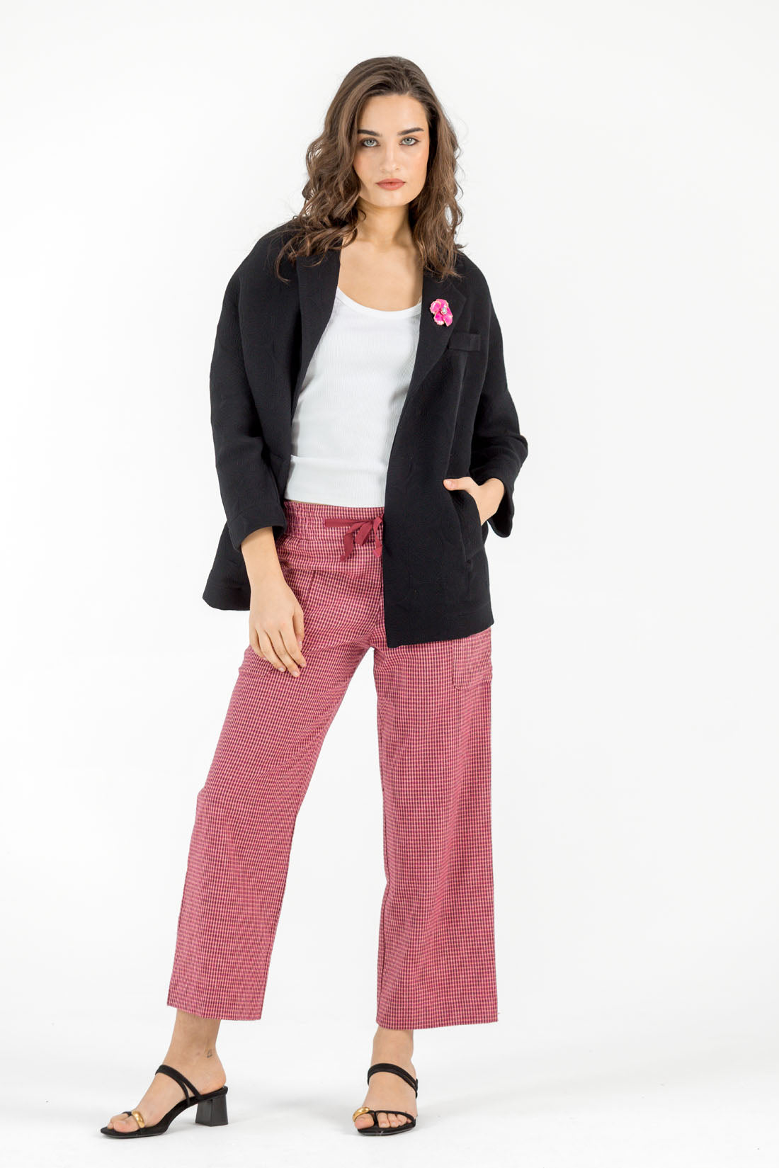 PANTALON UKA VICHY ROSA
