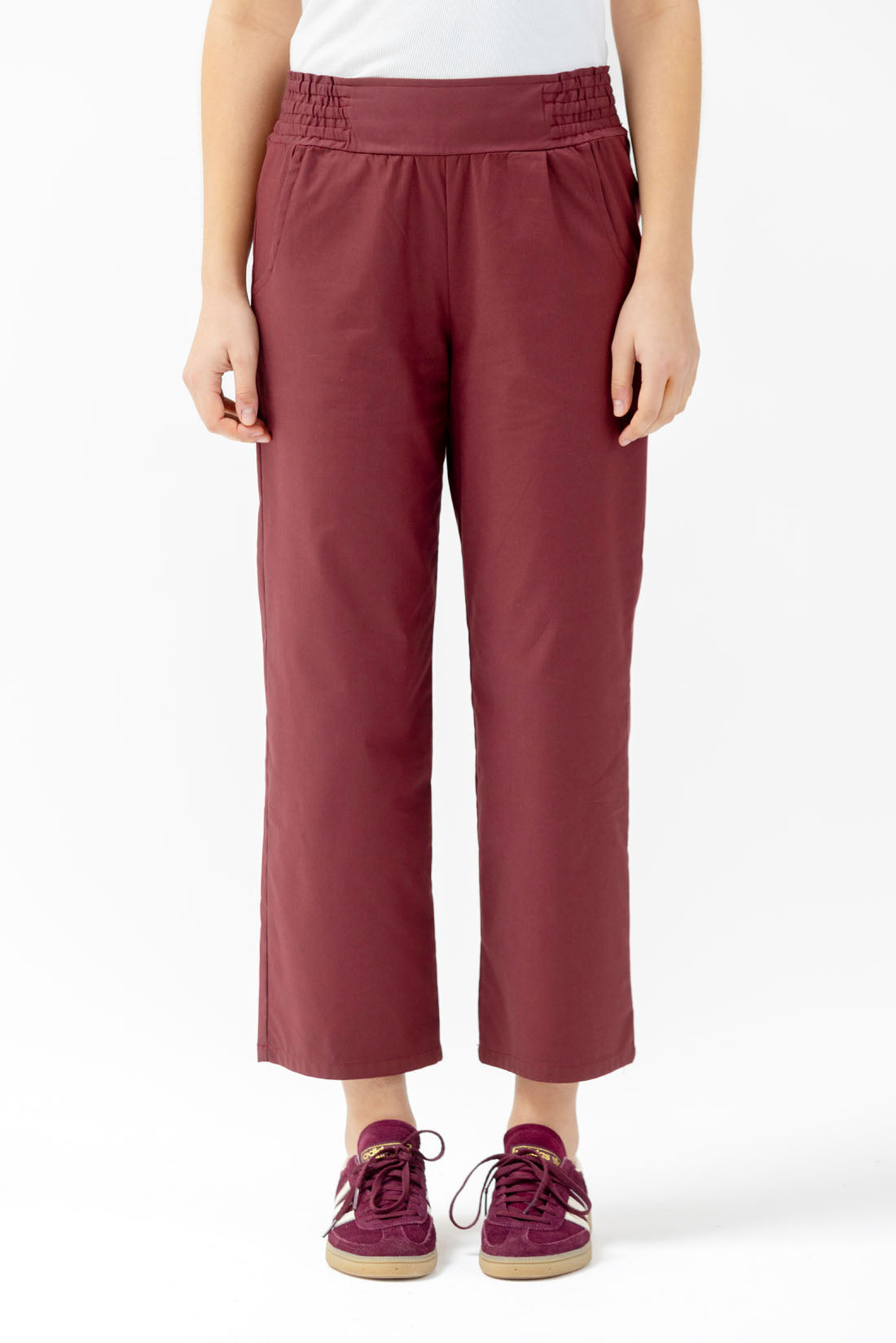 PANTALON POPELIN BURDEOS