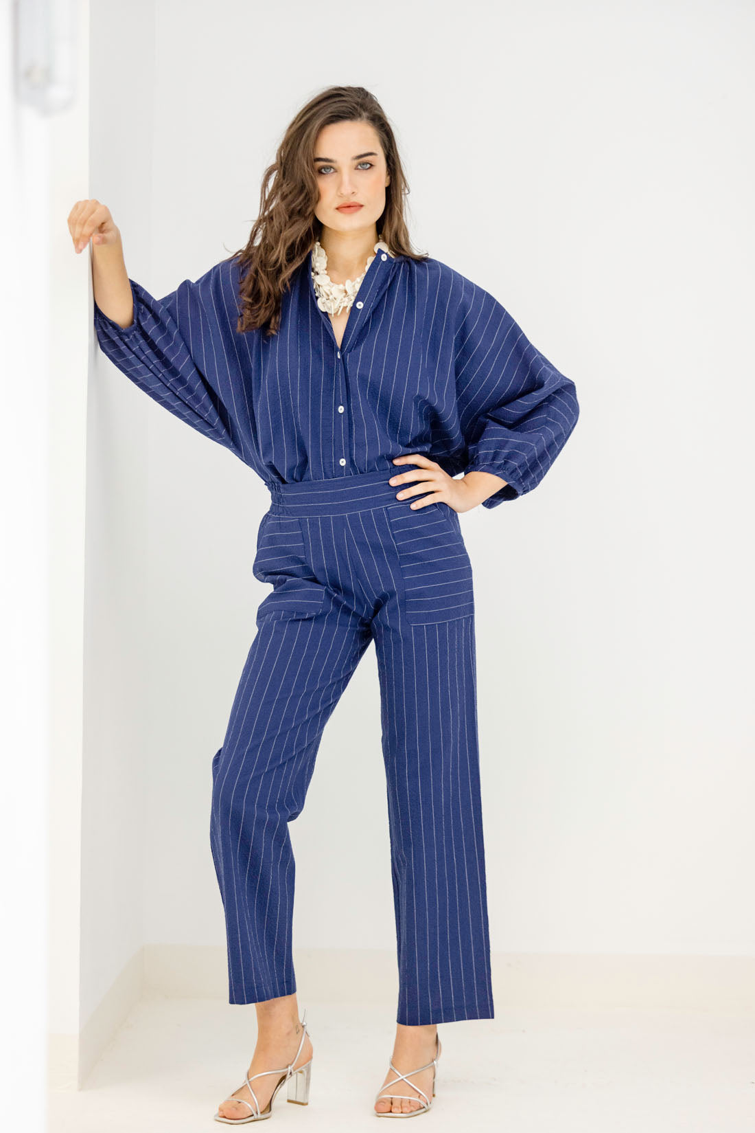 TOTAL LOOK FLOCADO AZUL