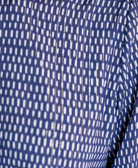 SENA BLUE SHIRT WITH GOLDEN TOUCH