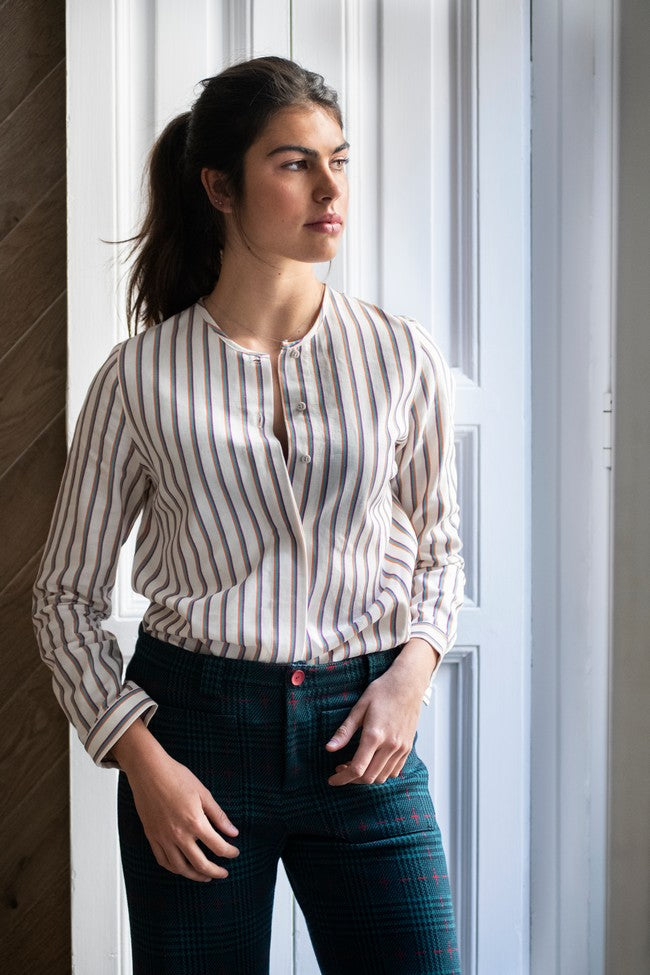 CAMISA MARIONET RAYA TURQUESA MALVA