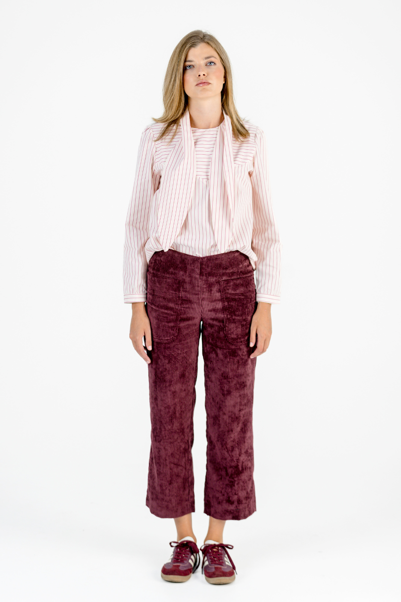PANTALON COLON PANA BURDEOS