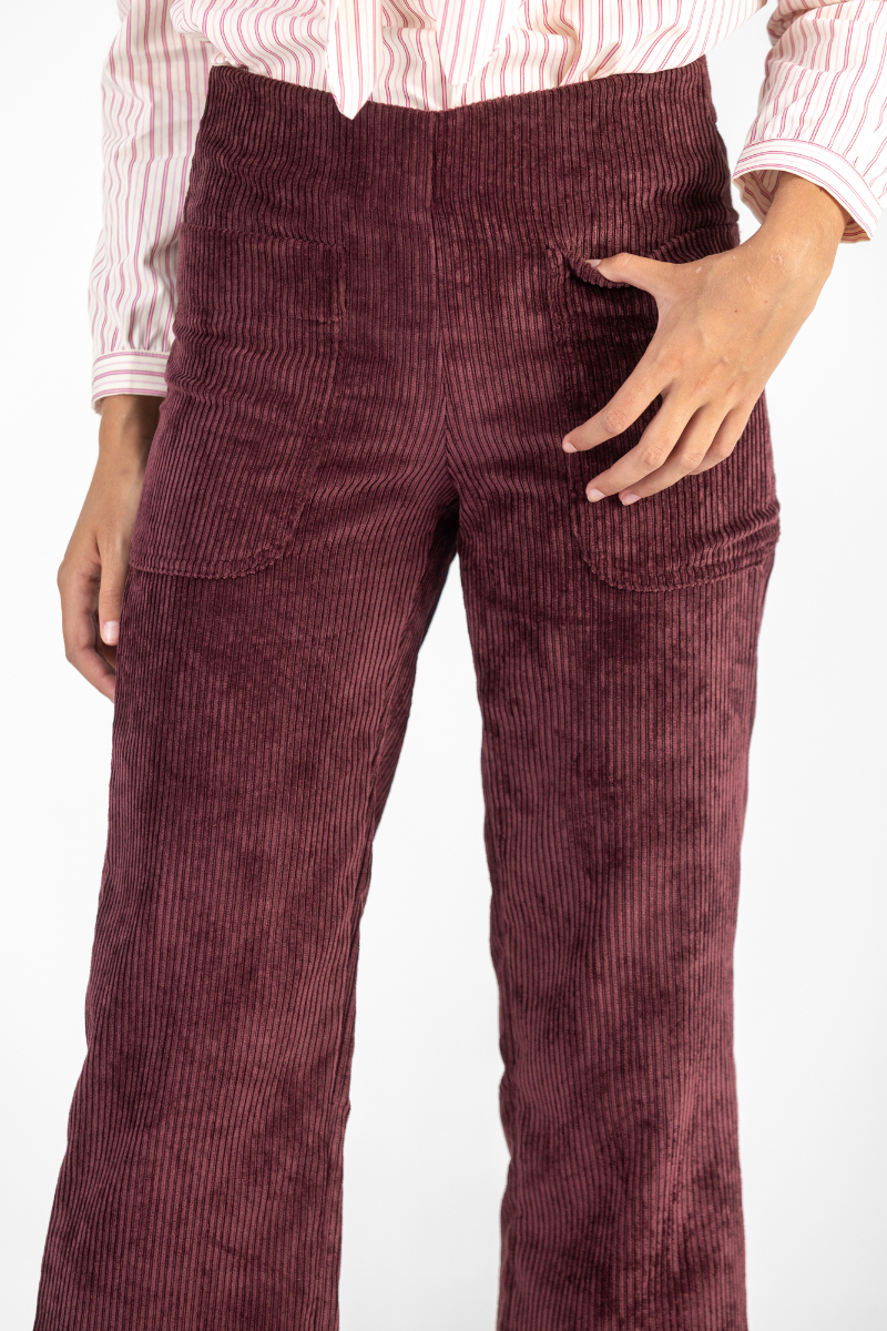 PANTALON COLON PANA BURDEOS