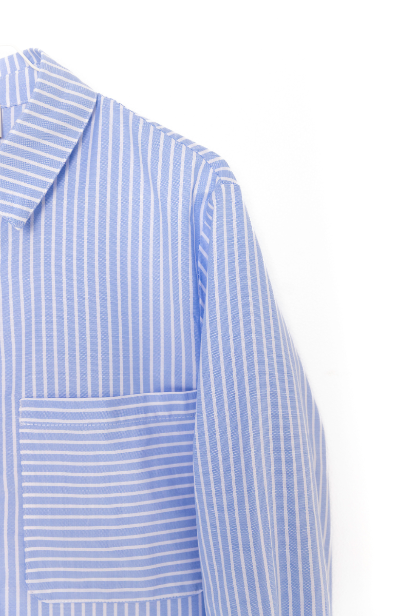CAMISA POPEL RAYAS AZUL CLARO
