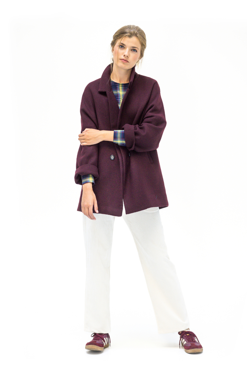 CHAQUETON ANA BURDEOS