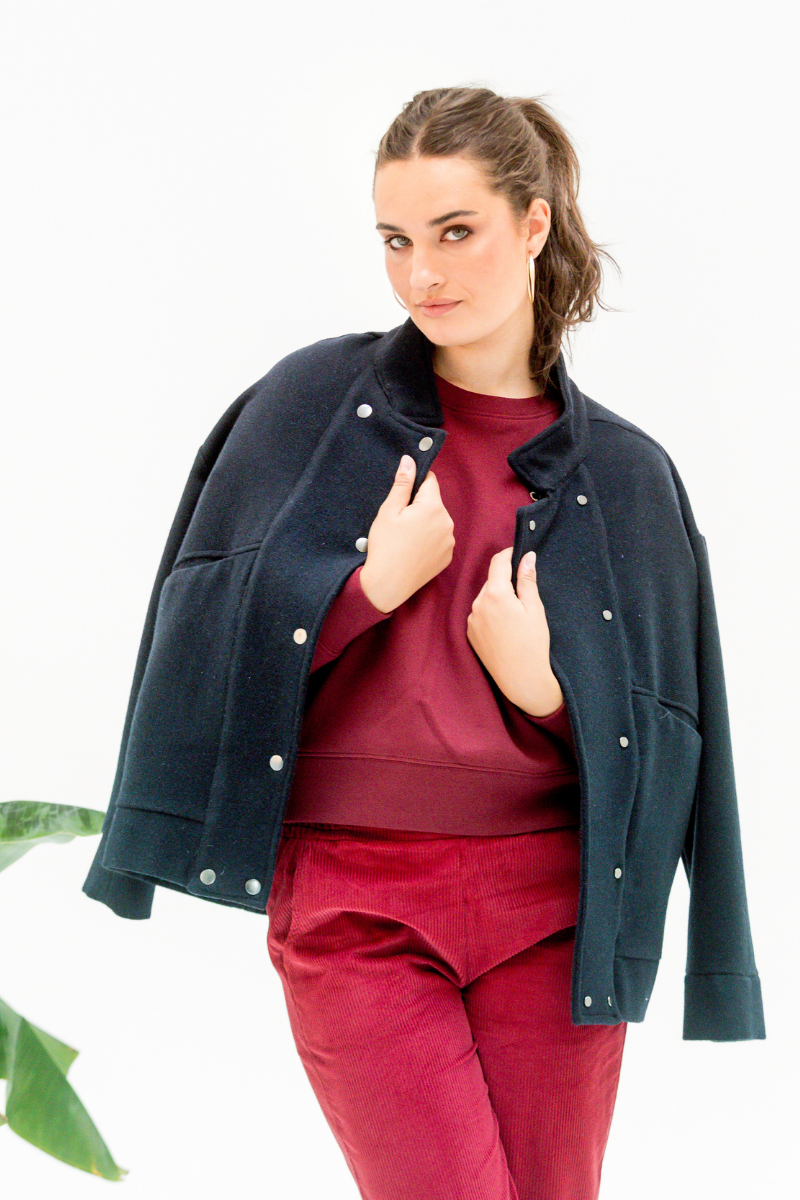 CAZADORA PEPA PAÑO AZUL