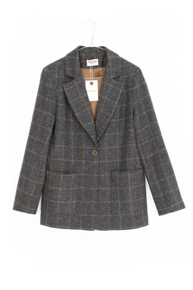 AMERICANA SASTRE GRIS CUADRO MARRON