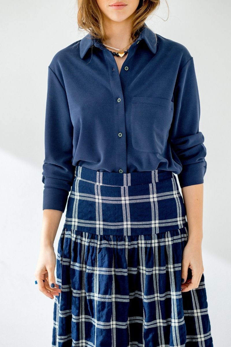 CAMISA POPEL PUNTO AZUL