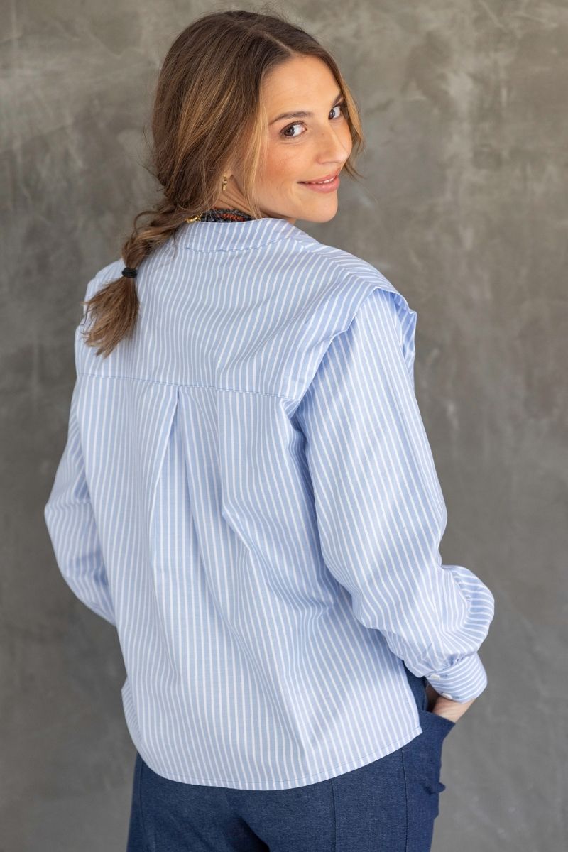 CAMISA LUGO RAYAS AZULES