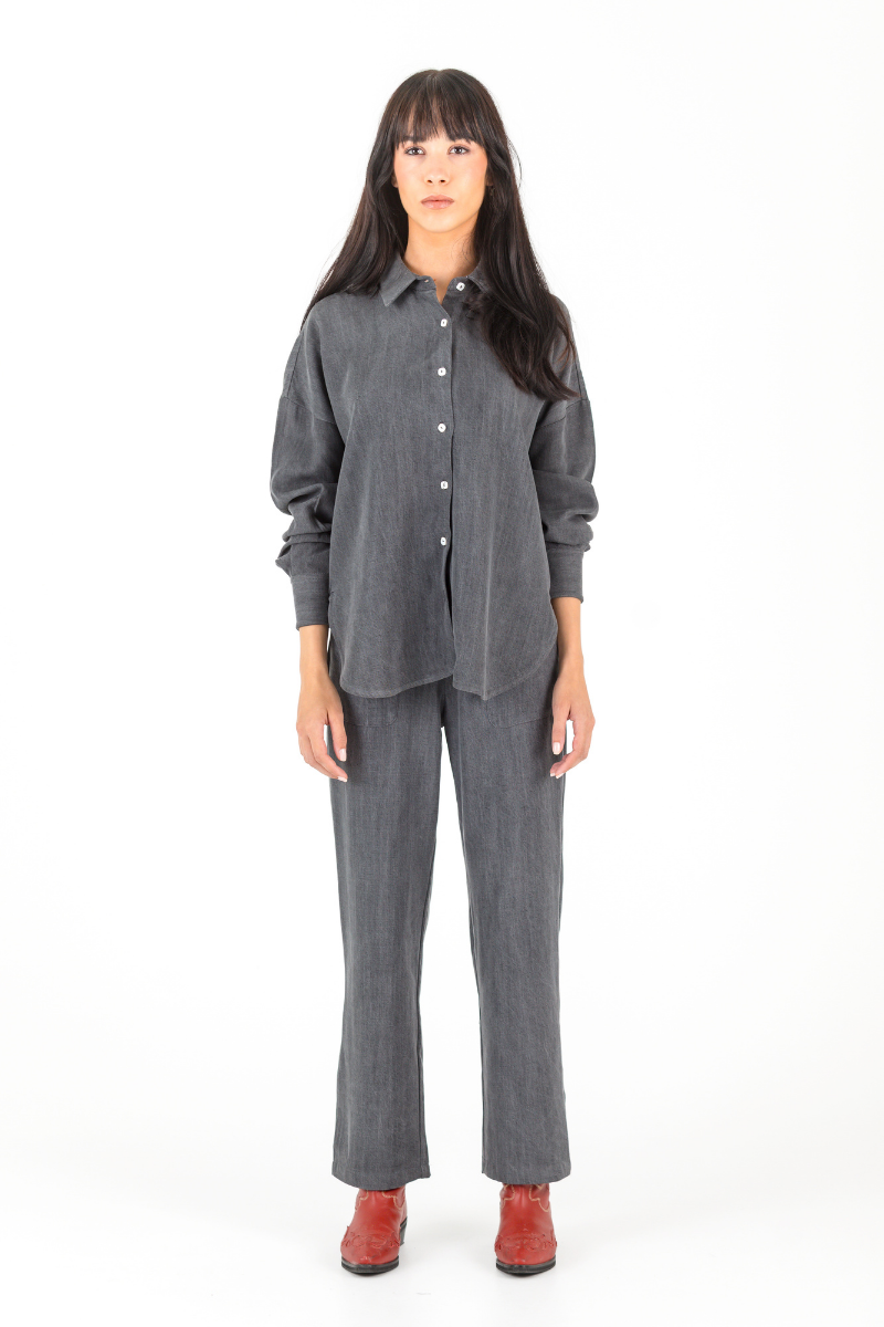 PANTALON PUNZOA TENCEL GRIS