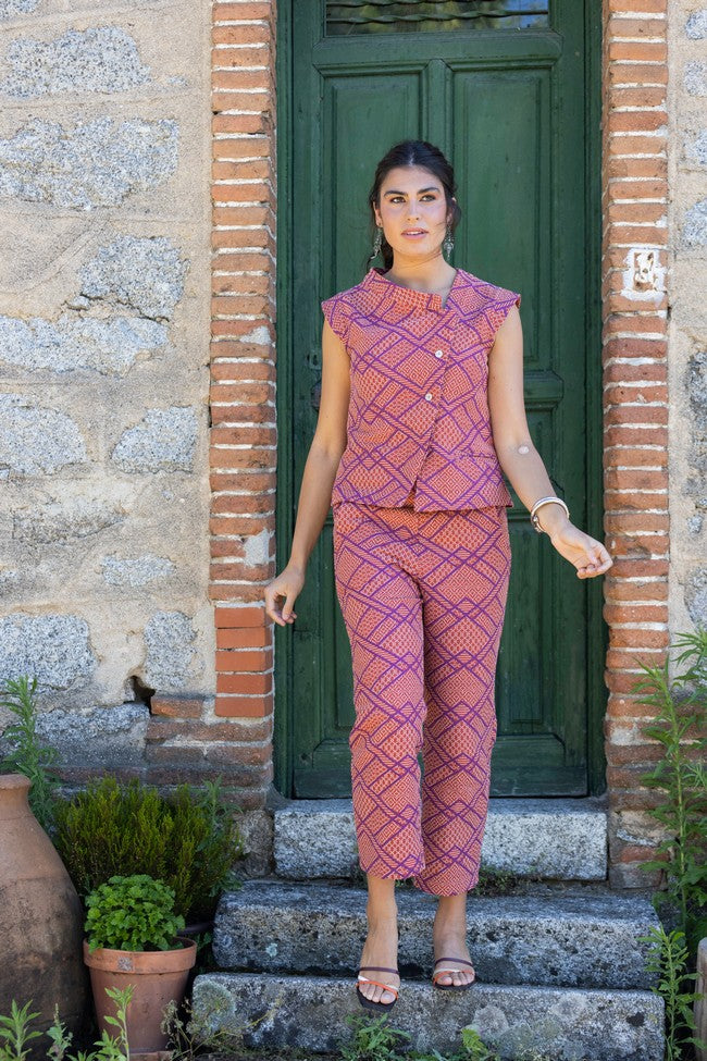 PANTALON EN BROCADE 