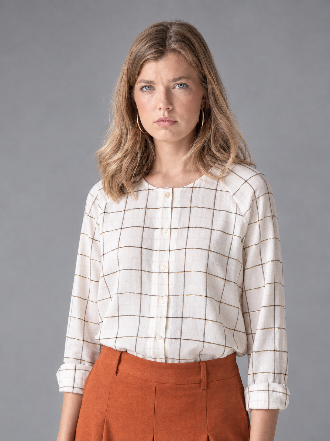 CAMISA TAPETA CUADROS LUREX