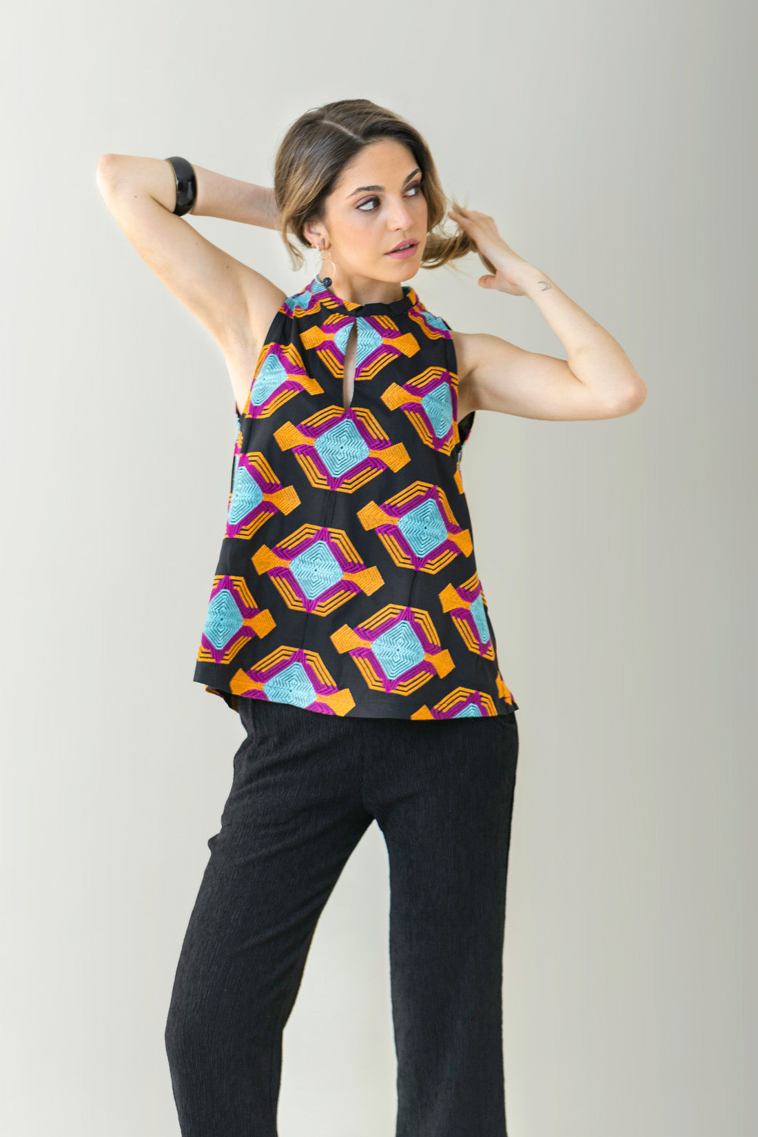 TOP HALTER BROCADO