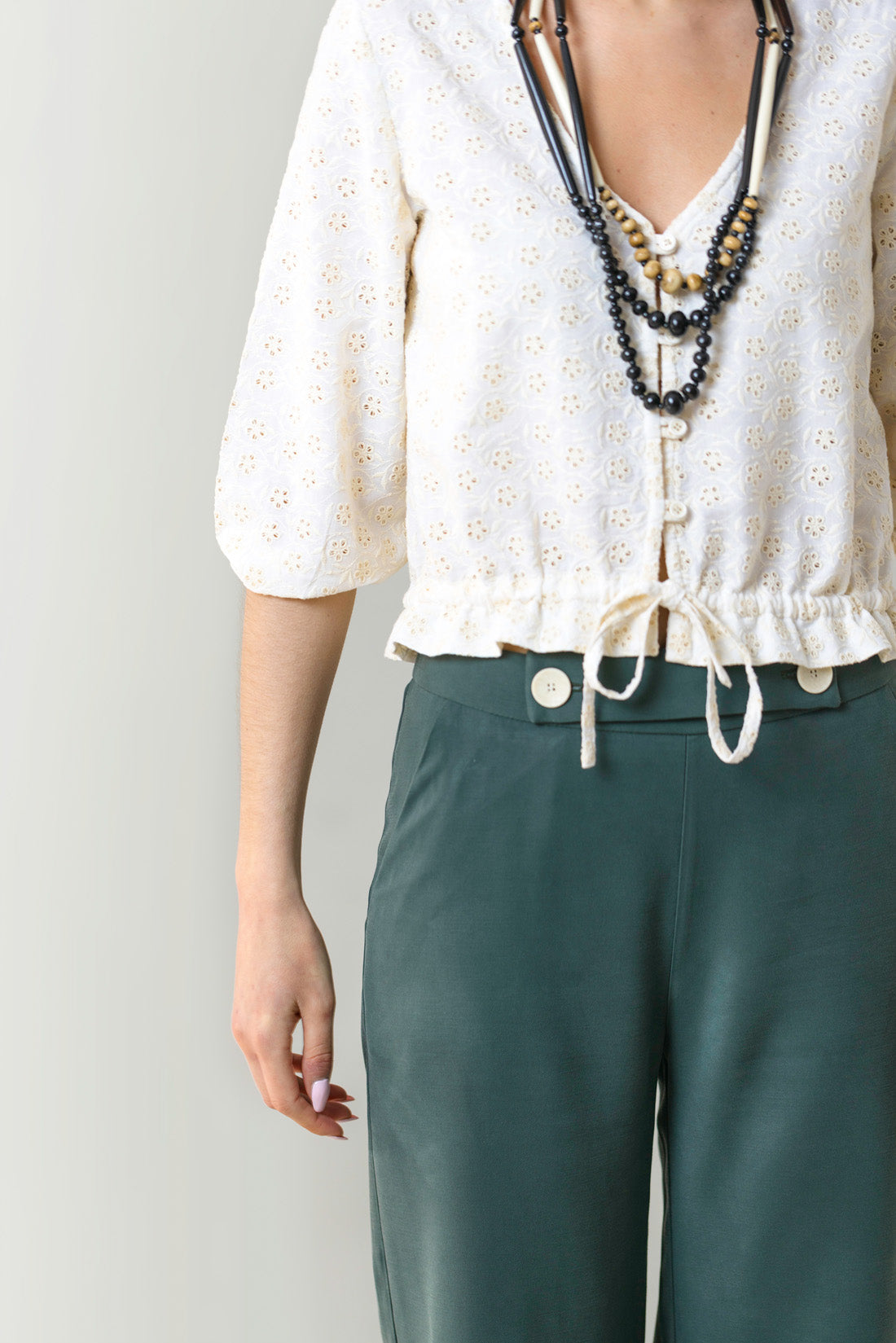 RAW THREAD EMBROIDERED TOP