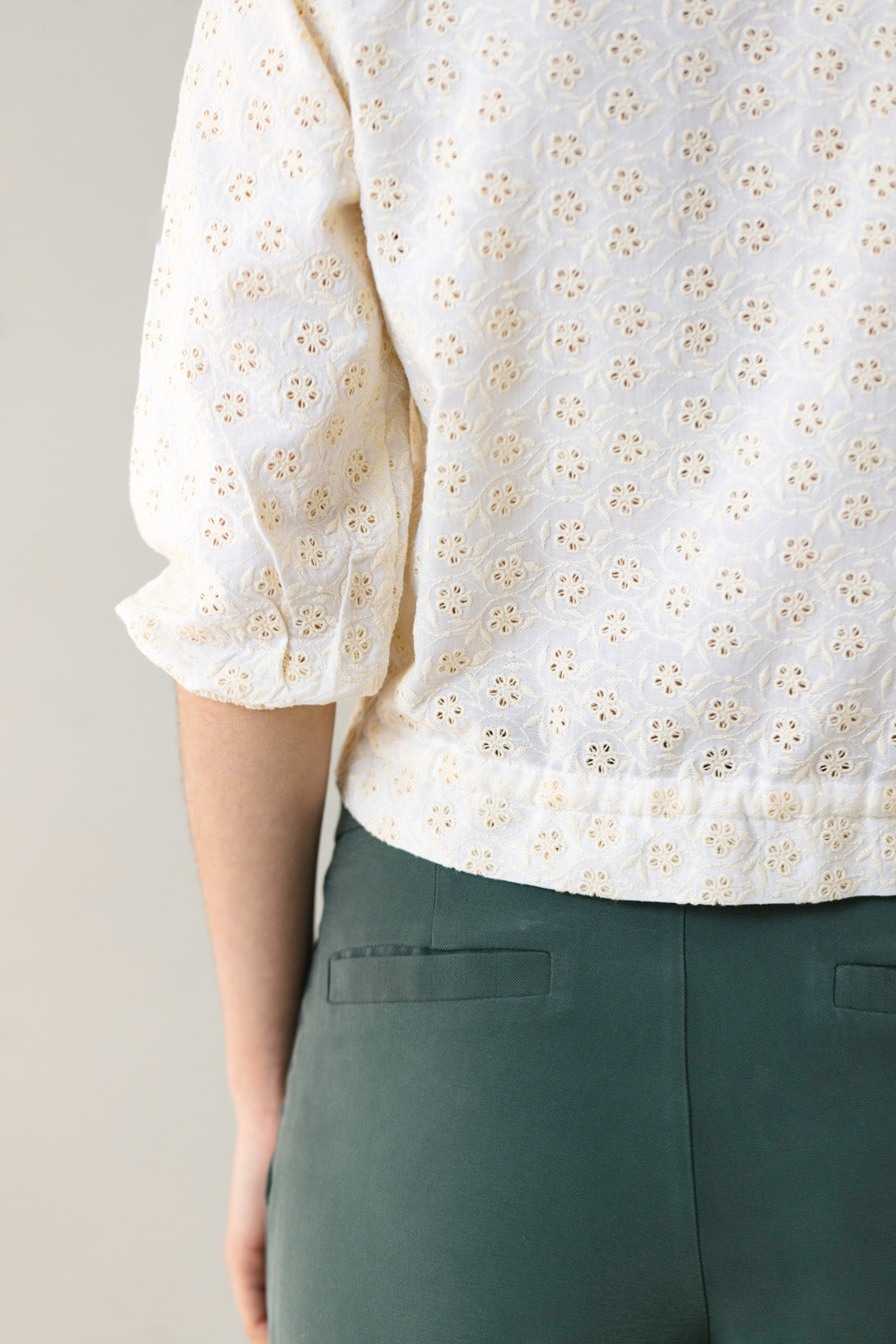 RAW THREAD EMBROIDERED TOP