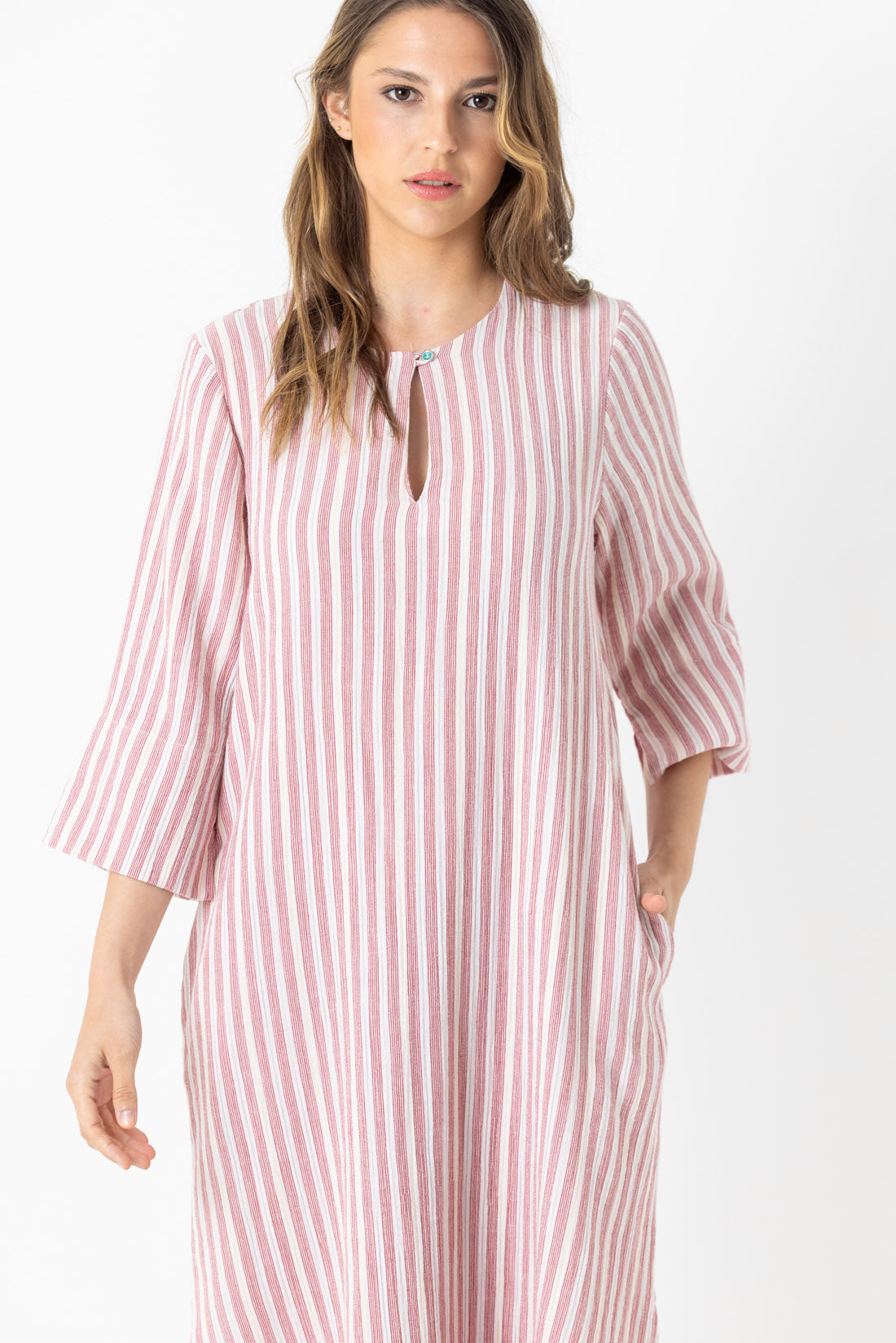 VESTIDO MARRUECOS RAYA ROJA