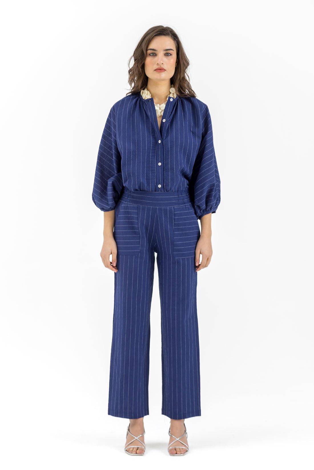 PANTALON EN VELOURS CÔTELÉ MAUVE